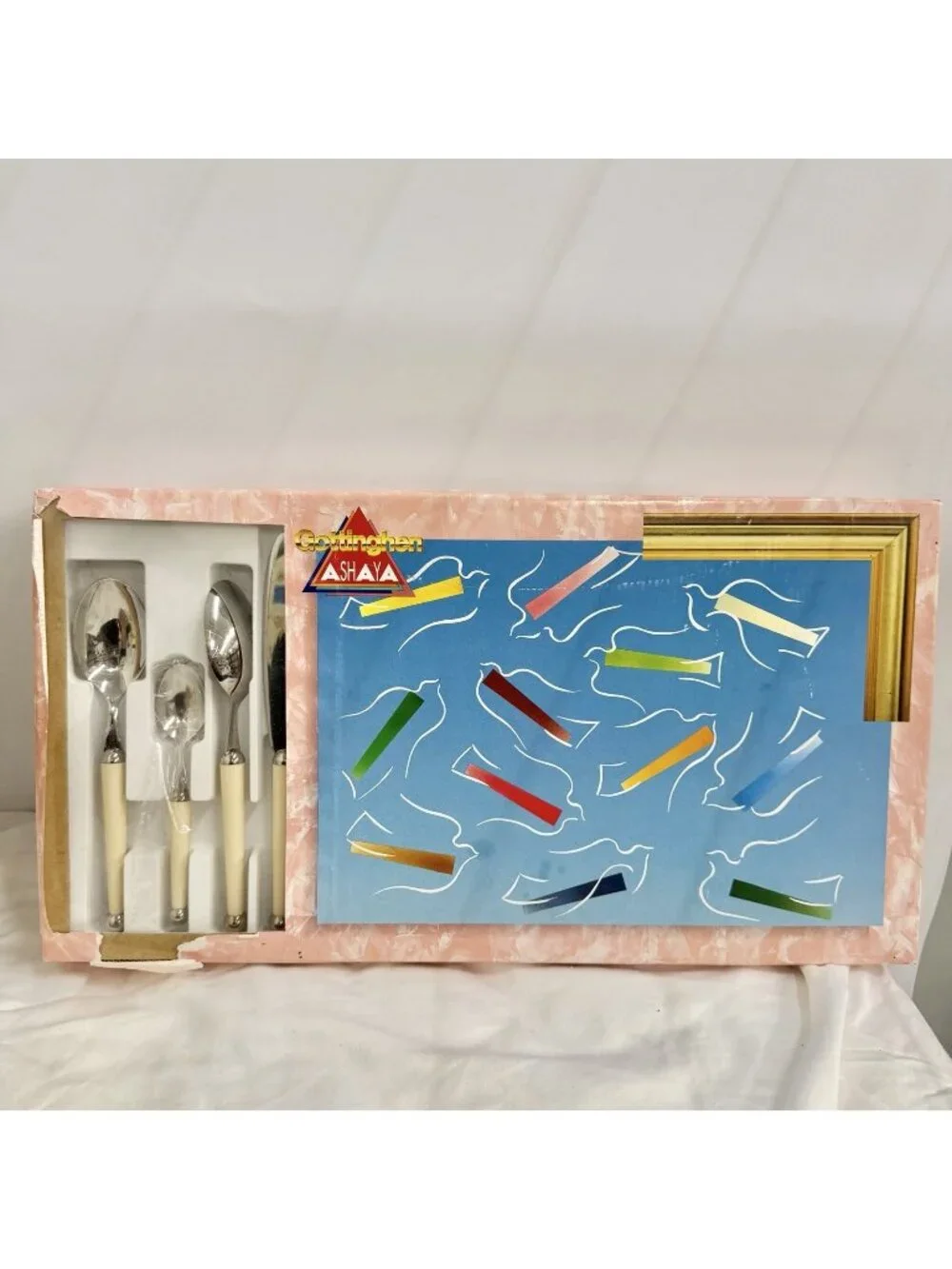 Gottingen Ashaya Stainless Flatware Ball End Cream Handles Space Age Retro Set